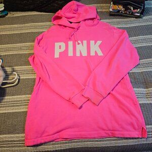 Victoria Secret Pink- Hot Pink Hoodie Sweater Women's Size S